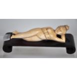 Antique Indian ivory figure of a reclining nude