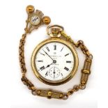 Ingersol gold plated open face pocket watch