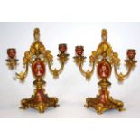 Pair antique Italian gilt bronze Candelabras