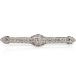 Art Deco platinum and diamond bar brooch