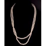 Akoya pearl opera length necklace.