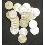 Twenty six Australian 1966 round 50 cent coins