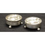 Pair Victorian sterling silver open salts