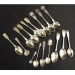 Quantity of antique & old sterling silver spoons