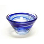 Kosta Boda blue art glass bowl
