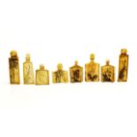 Eight various antique Chinese ivory snuff bottles