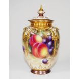 Royal Worcester hand painted potpourri jar