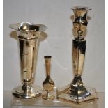 Sterling silver trumpet vase