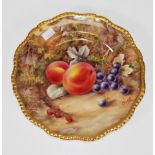 Royal Worcester signed hand painted "Fruit" plate