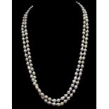 Baroque pearl double strand necklace