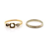 Two 18ct gold rings