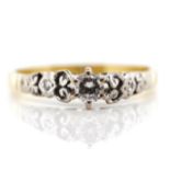 Diamond set two tone gold ring