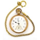 Elgin gold plate open face pocket watch