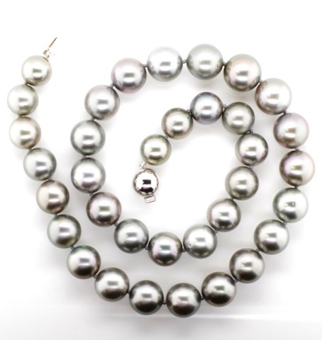 Tahitian "silver" pearl necklace - Image 2 of 4