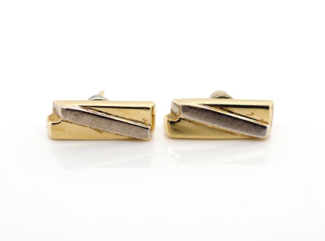 Two tone gold stud earrings