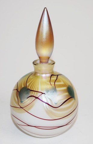 Okra England glass perfume bottle - Image 2 of 2