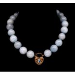 Aquamarine (17mm ) beaded necklace
