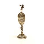 Miniature continental silver lidded urn