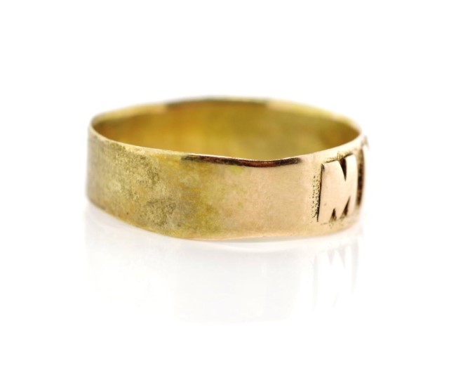 Antique 15ct yellow gold Mizpah ring - Image 3 of 5