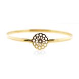 Silver gilt flower bangle