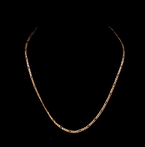 9ct yellow gold figaro chain necklace - Image 2 of 2