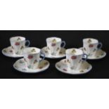 Five Shelley dainty coffee cups & saucers