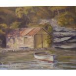 Brian Baigent (b1929) 'Stone Boatshed'