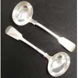 Pair Victorian sterling silver sauce ladles