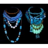 Costume jewellery beaded necklaces