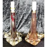 Two retro Murano glass table lamps