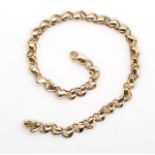 10ct gold heart link bracelet