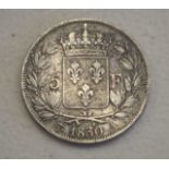 French 5 francs 1830 coin