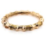 Edwardian 9ct rose gold bamboo bangle