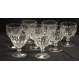 Victorian set eight crystal red wine glasses