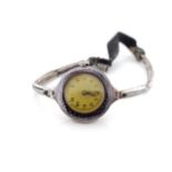 Antique enamel and silver watch