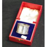 Boxed George VI sterling silver napkin ring