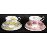 Two various Royal Albert trios