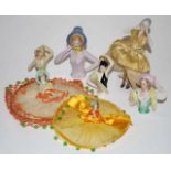 Collection seven various ceramic half dolls