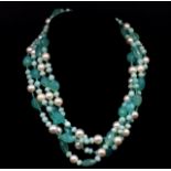 Cerrone aquamarine south sea pearl necklace