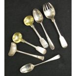 Collection vintage silver condiment spoons