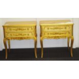 Pair of Louis XV style gilt wood cabinets