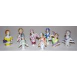 Collection eight various ceramic half dolls