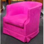 Pink bedroom tub chair