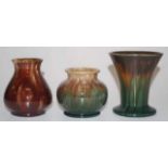 Three Regal Mashman Australian pottery vases