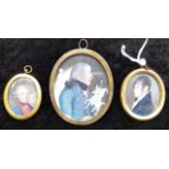 Three various portrait miniatures