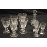 Qty 19th C French Napoleon crystal wine glasses