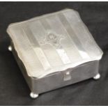 George V sterling silver trinket box