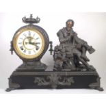 Ansonia MacBeth figural spelter mantle clock