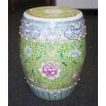 Old Chinese hand painted ceramic stool