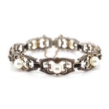Mikimoto silver and pearl bracelet